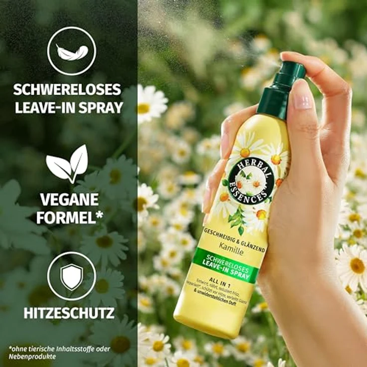 Herbal Essences Schwereloses All In 1 Leave-In Spray mit Kamille 145ml, entwirrt, nährt, reduziert Frizz, schützt vor Hitze, verleiht Glanz – Bild 5