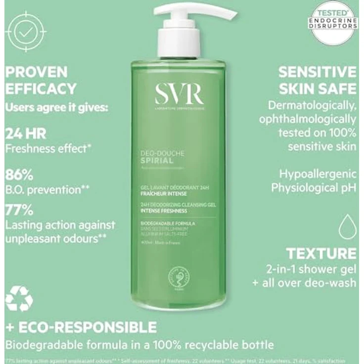 SVR Spirial Déodorant Douche Gel Lavant Déodorant 400 ml – Bild 6