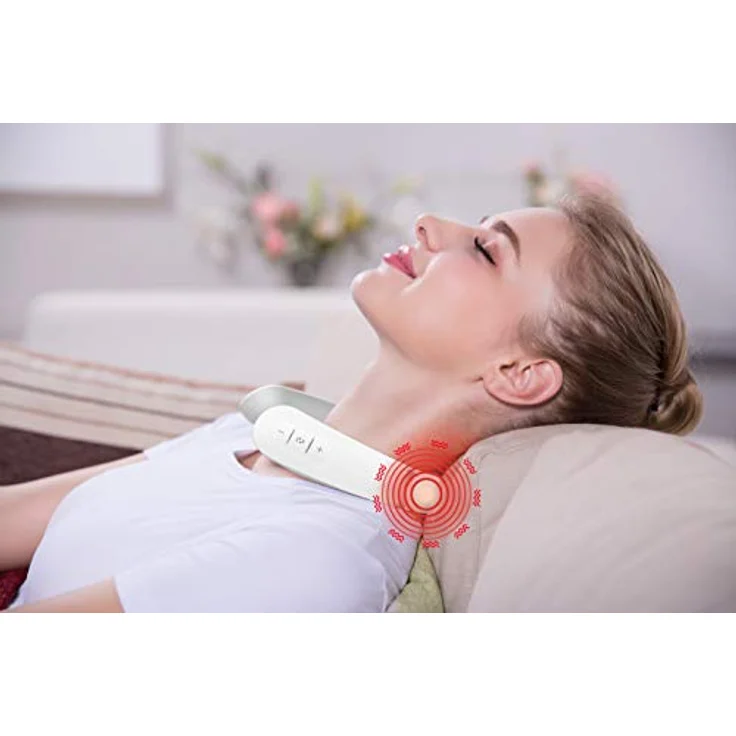 Bodi-Tek EMS Nacken- und Schultermassagegerät mit Wärme, 6 Programmen und 16 Intensitätsstufen, freihändiges Design, LCD-Display, wiederaufladbar – Bild 5
