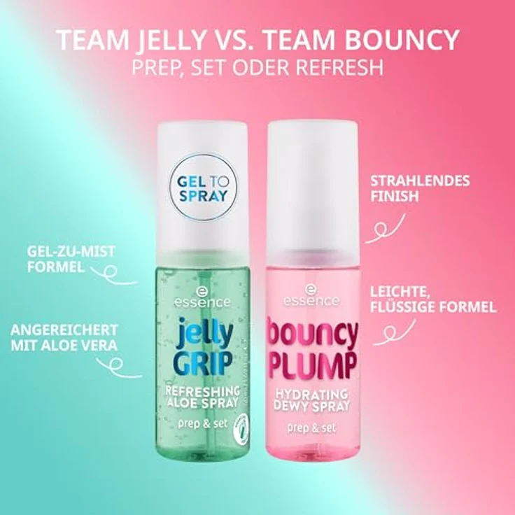 Essence Bouncy Plump Hydrating Dewy Spray, 50 ml 2-in-1 Primer und Setting-Spray mit Hyaluronsäure und Wassermelonenfruchextrakt, vegan, ohne Alkohol, Parabene und Sulfate – Bild 3