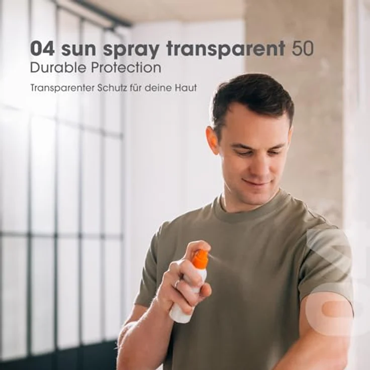 newkee Sonnenspray LSF 50 (150ml), Wasserfestes Sonnencreme Spray, entwickelt von Manuel Neuer & Angelique Kerber, für optimalen Hautschutz bei Sportaktivitäten – Bild 4