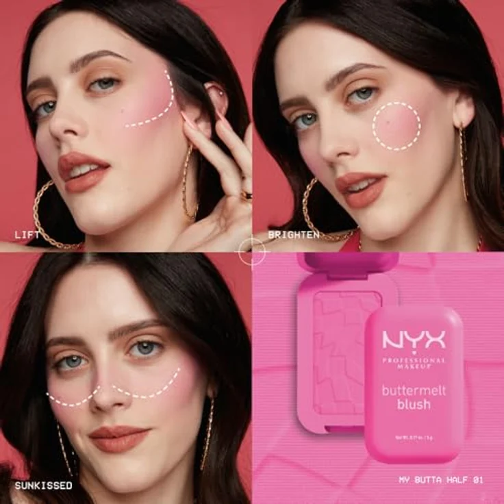 NYX Professional Makeup Buttermelt Blush 5 g 06 FOR THE BUTTA, cremiges Rouge mit Shea-, Mandel- und Mangobutter, vegan – Bild 5
