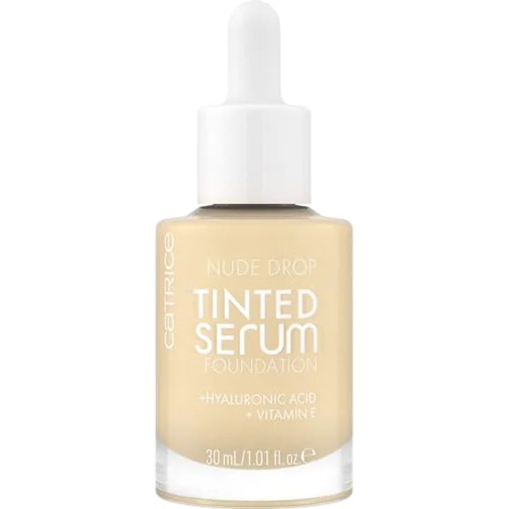 Catrice Nude Drop Tinted Serum Foundation, Nr. 002N, Nude, langanhaltend, mattierend, natürlich, für sensible Haut, vegan, ölfrei, ohne Parfüm, ohne Alkohol, 1er Pack (30ml) – Bild 2