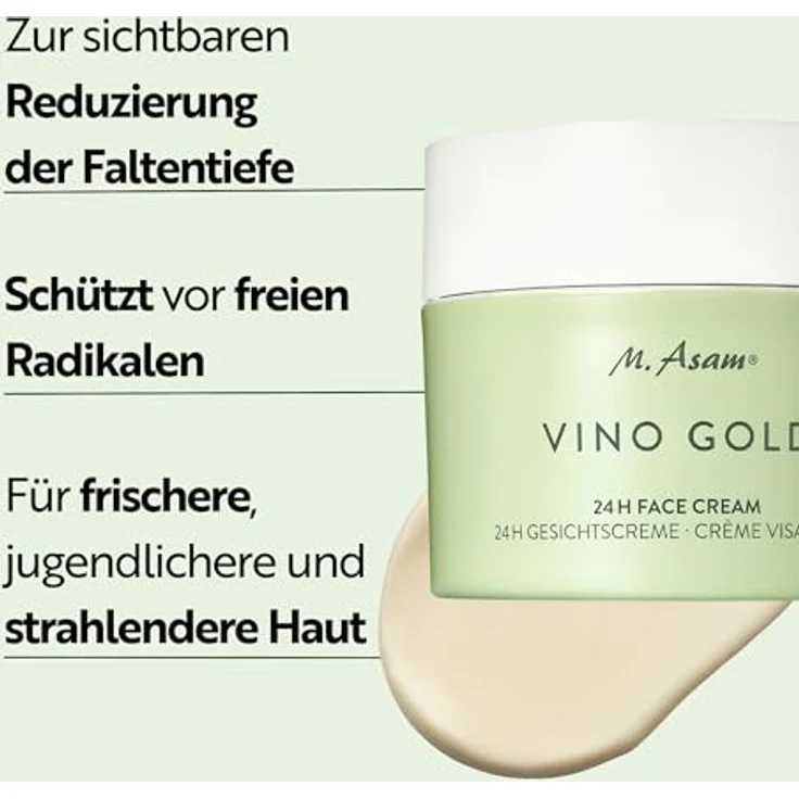 M. Asam VINO GOLD 24h Gesichtscreme (100 ml) – Anti-Aging Tages- und Nachtcreme, Schutz vor Hautalterung, Vegane Gesichtspflege – Bild 2