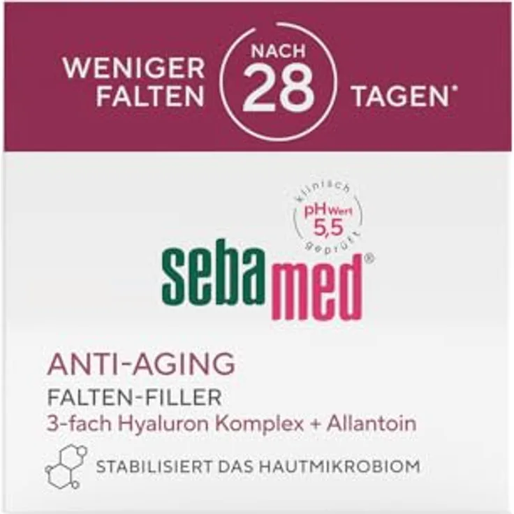 Sebamed Anti-Aging Faltencreme Falten-Filler, Feuchtigkeitspflege mit 3-fach Hyaluron Komplex, mindert Falten nach nur 28 Tagen, 50ml
