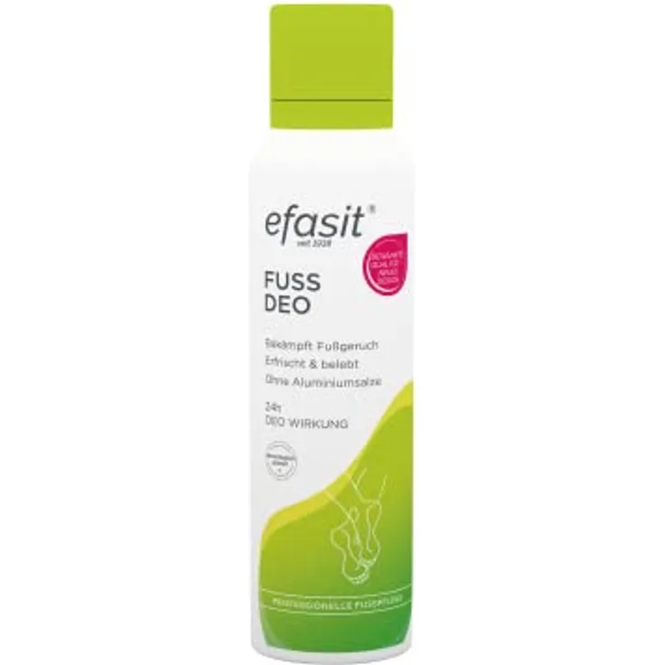 efasit Fuß Deo, 150 ml - 24h Deo Wirkung, Fußdeospray erfrischt und belebt, bekämpft Fußgeruch, Fußfrische für den ganzen Tag, ohne Aluminiumsalze