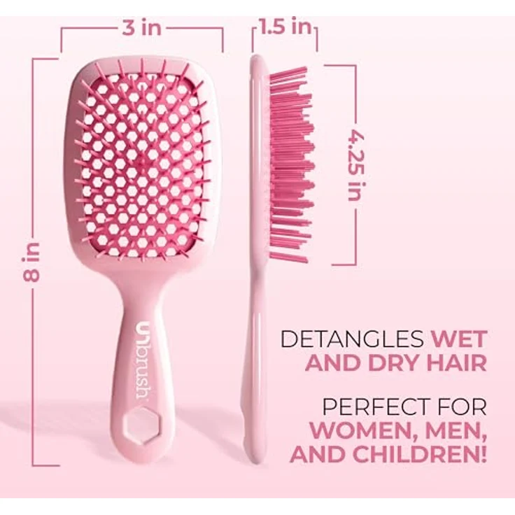 FHI Heat UNbrush Entwirrungsbürste, schmerzfreies Bürsten für nasses und trockenes Haar, DuoFlex-Antistatikborsten, leichter Griff, belüftet, Pfingstrosenrosa – Bild 5