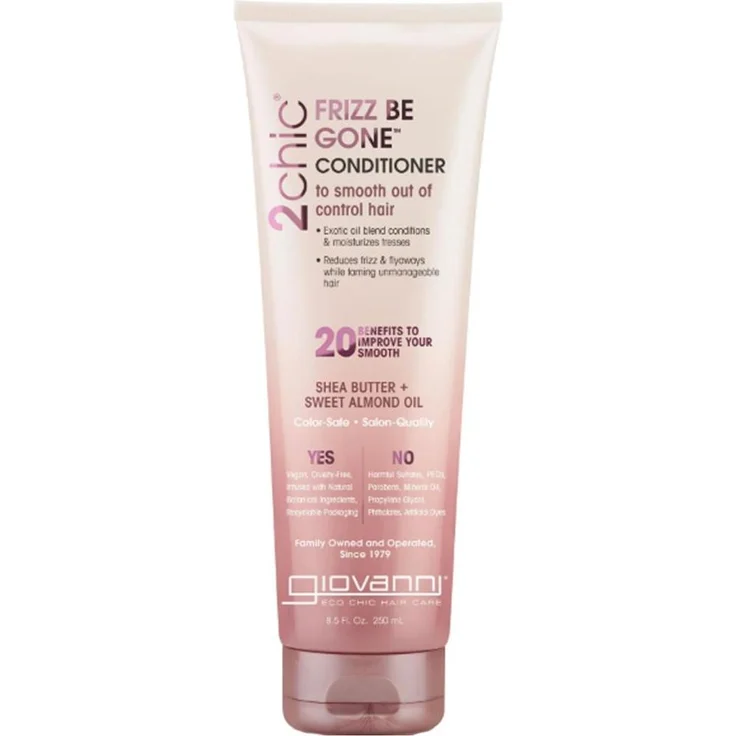 Giovanni 2chic Frizz Be Gone Conditioner, 250 ml, feuchtigkeitsspendend, mit Sheabutter und Ölen gegen Frizz