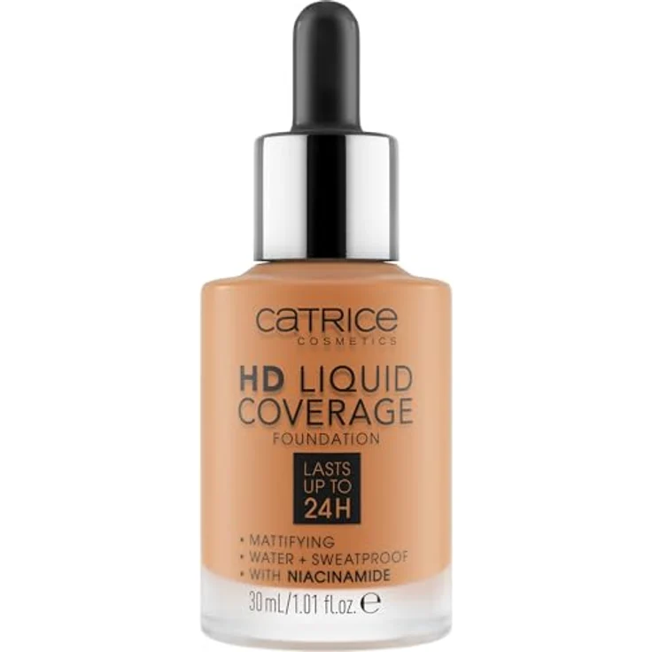 Catrice HD Liquid Coverage Foundation, Nr. 070, Nude, langanhaltend, ölfrei, mattierend, vegan, wasserfest, 30ml – Bild 2