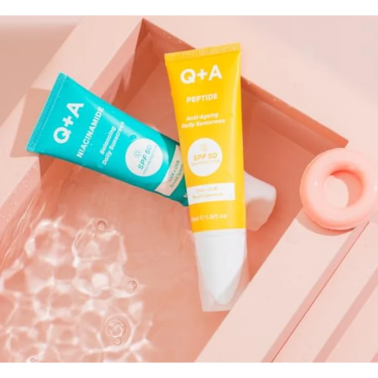 Q+A Peptide schützende Gesichtscreme SPF 50, 50 ml, UVA/UVB Schutz gegen Hautalterung, für alle Hauttypen – Bild 9