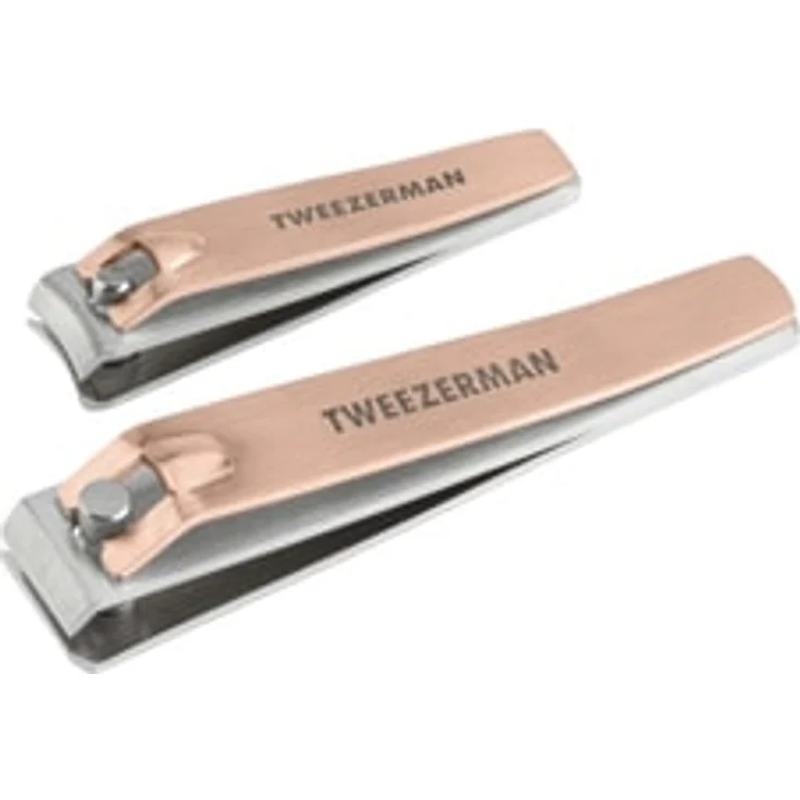 Tweezerman Combo Clipper Set, Rose Gold Nagelknipser Set mit gebogenen und geraden Klingen für Finger- und Fußnägel