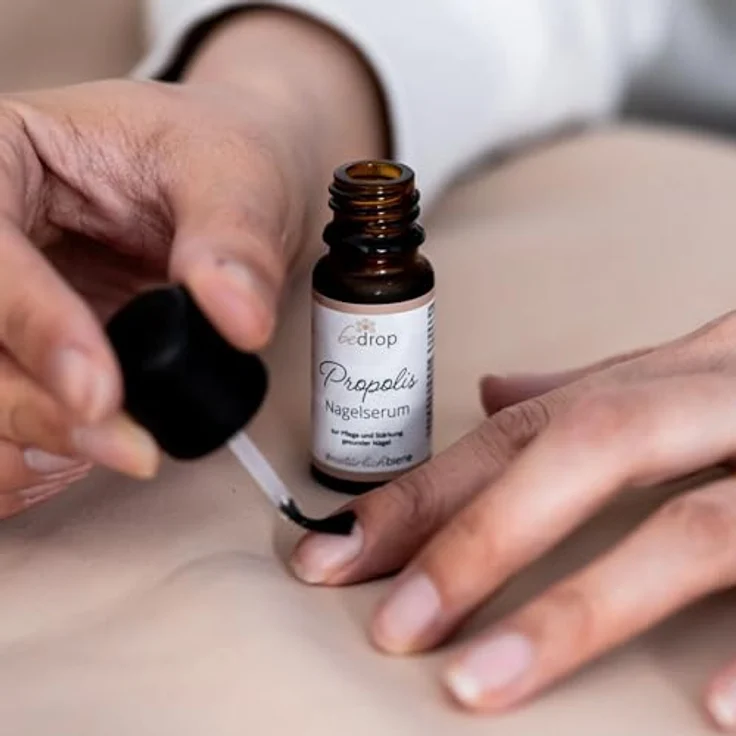 bedrop Propolis Nagelserum 10ml + Kapseln + Seife, Nagelpflege mit Propolis Teebaumöl Lavendelöl & weiteren Ölen, Nail Care Set – Bild 3