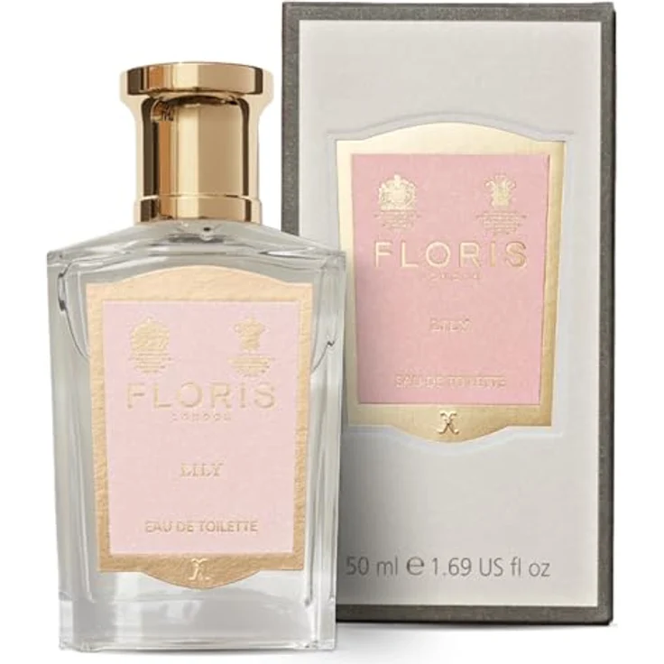 Floris Lily Eau de Toilette, 50 ml, blumiger Duft mit Maiglöckchen und rosa Etikett – Bild 1