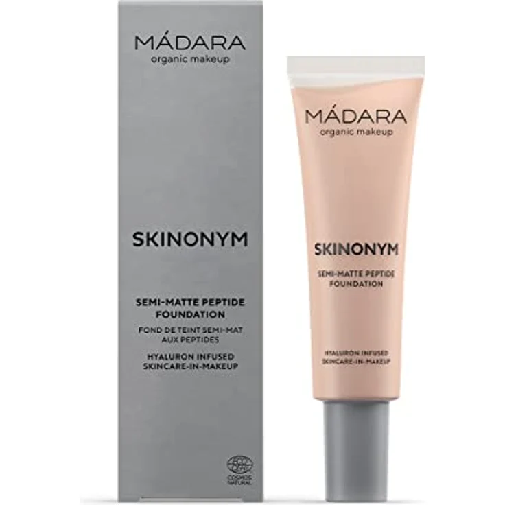 MÁDARA Organic Skincare | SKINONYM Semi-Matte Peptide Foundation, 30 ROSE IVORY, 30 ml – Unterstützt Durch Kollagenunterstützende Peptide, Halbmattes Finish Make Up, Ecocert-zertifiziert – Bild 1