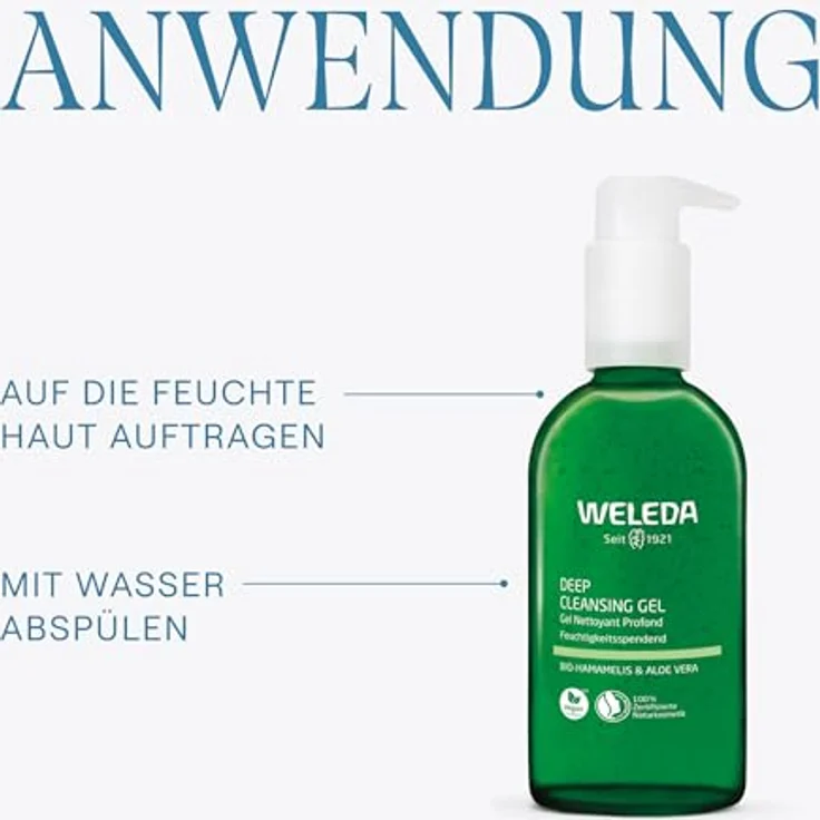 WELEDA Bio Deep Cleansing Gel - Naturkosmetik Reinigungsgel, feuchtigkeitsspendend und sanft, auf Pflanzenbasis (vegan, 150 ml) – Bild 5