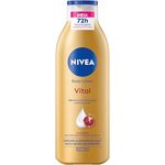 NIVEA Vital Body Lotion, nährende Körpercreme für reife Haut mit Granatapfel, Macadamiaöl & Tiefenpflege Serum, 250 ml, 72h intensive Feuchtigkeit