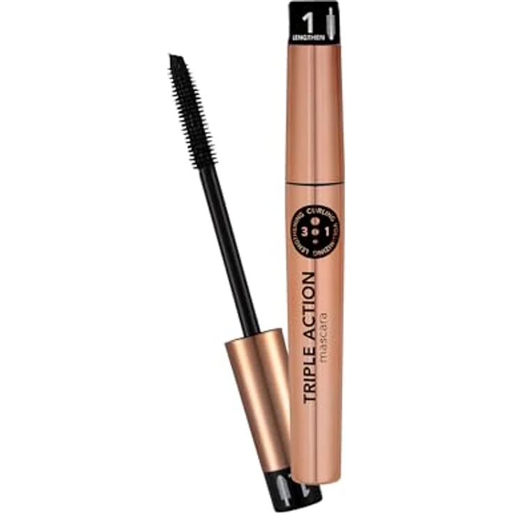 flormar Triple Action Mascara, nährende Wimperntusche 3in1, 8 ml, intensives Volumen und Verlängerung – Bild 1