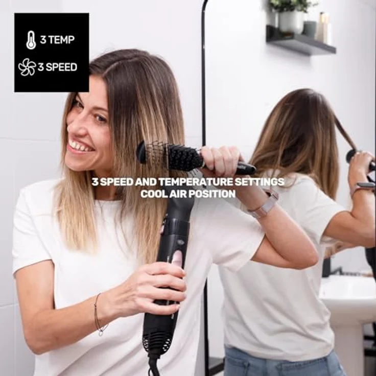 Taurus Haarformer Model Air, Föhn mit 1200 W, 3 Temperatureinstellungen und 3 Aufsätzen, inklusive Aufbewahrungstasche – Bild 4