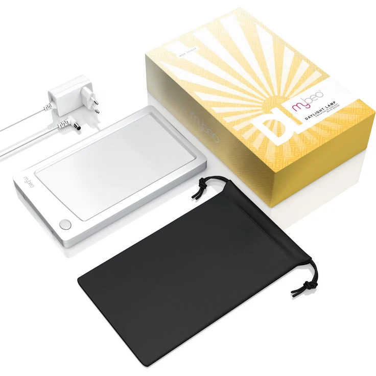 Mybeo Tageslichtlampe, Tisch Tageslichtlampe mit Metallständer, 3 Helligkeitsstufen, flackerfrei und UV-frei, 7W, A++