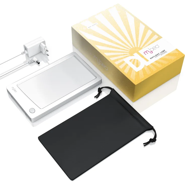 Mybeo Tageslichtlampe, Tisch Tageslichtlampe mit Metallständer, 3 Helligkeitsstufen, flackerfrei und UV-frei, 7W, A++