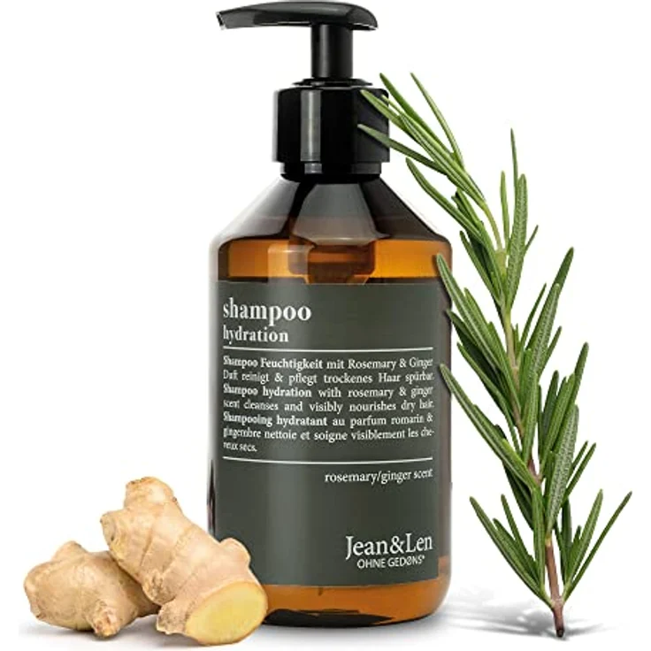 Jean & Len Shampoo Feuchtigkeit Rosemary & ginger Feuchtigkeitsspender 2 x 300 ml – Bild 2