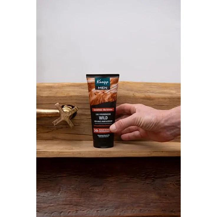 Kneipp Men 3 in 1 Wild, Duschgel für Haut, Haar & Gesicht mit Sandelholz und Bio Grüntee, vegan, 250 ml – Bild 3