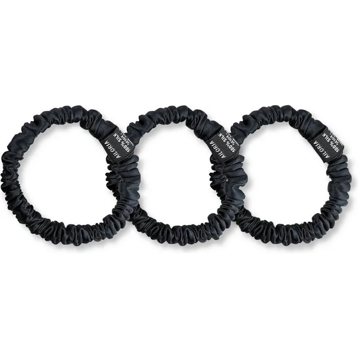 AILORIA Haargummi DOUX Set 3 Scrunchies S aus Seide, Luxuriöses Set aus drei Haargummis in verschiedenen Farben