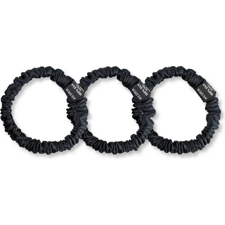 AILORIA Haargummi DOUX Set 3 Scrunchies S aus Seide, Luxuriöses Set aus drei Haargummis in verschiedenen Farben
