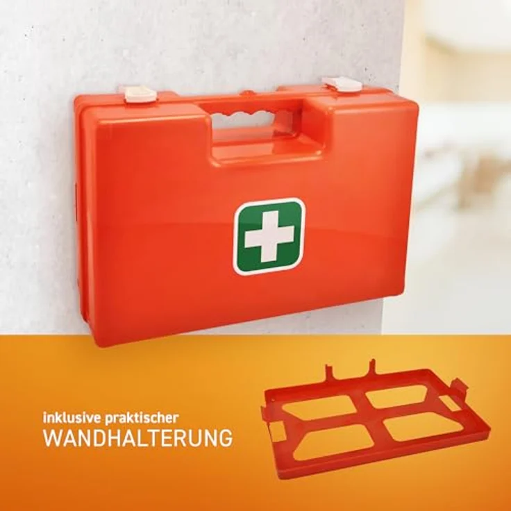 Medicalcorner24 Erste Hilfe Koffer, leer, ABS-Kunststoff, stoß- und kratzfest, 43x30x14cm, inklusive Wandhalterung – Bild 5