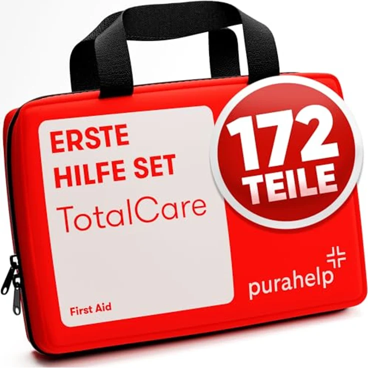 Purahelp Erste-Hilfe-Set 172 Teile für Zuhause, im Büro oder Unterwegs, (172 St), Reiseapotheke Erste Hilfe Set Outdoor Erste Hilfe Set Kinder – Bild 1
