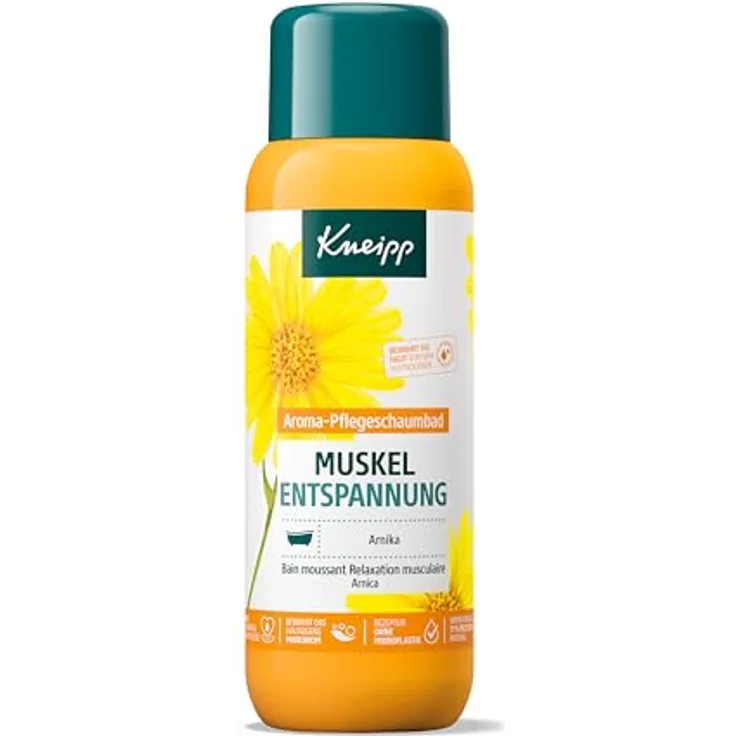 Kneipp Muscle Relaxation Badschaum für müde Muskeln, 400 ml, veganer Badezusatz zur Entspannung von Körper und Geist