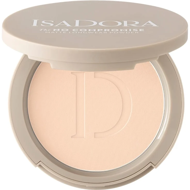 IsaDora The No Compromise Matte Longwear Powder, 7 g, mittlere/starke Abdeckung, Neutral Porcelain