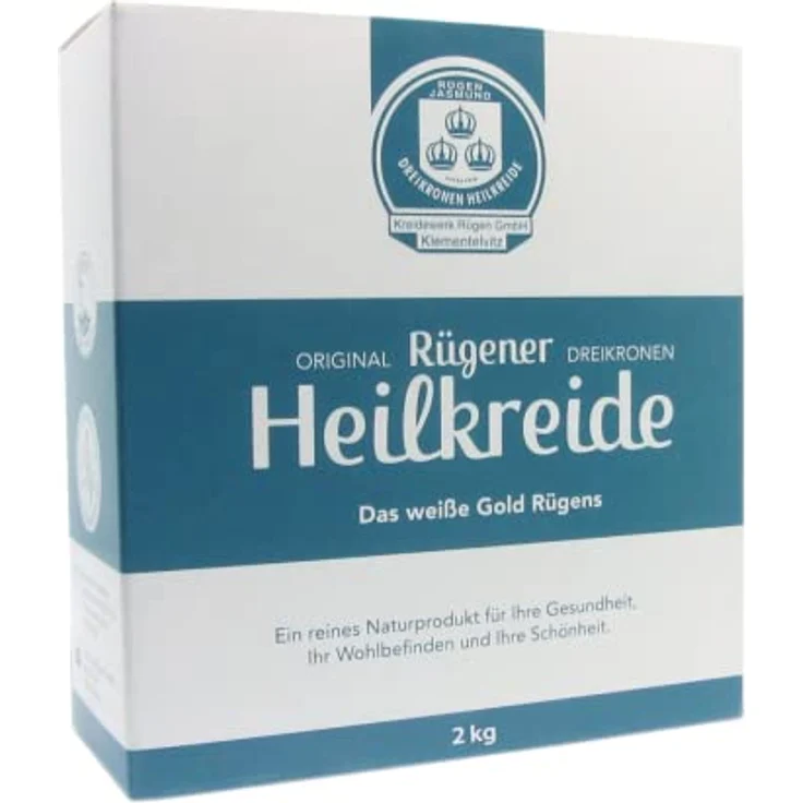 MeraSan Original Rügener Dreikronen Heilkreide Pulver 2 kg – Basische Schlämmkreide für Pflege – Vegan, schneeweiß – Bild 1