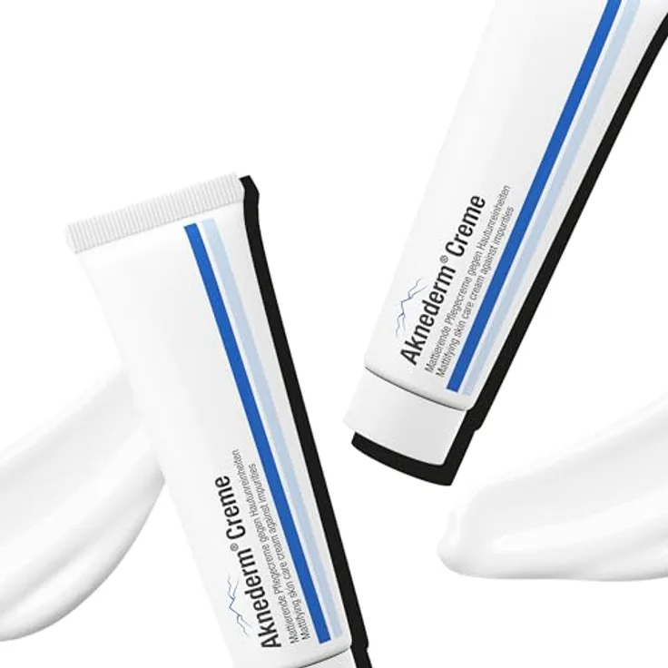 AKNEDERM Creme 2x30g - mattierende Gesichtscreme gegen Pickel & unreine Haut - talgregulierende Feuchtigkeitscreme - Anti Pickel mit Zinkoxid & ohne Parfüm