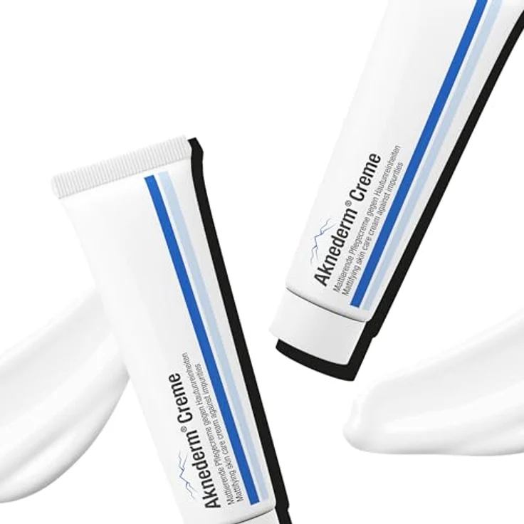 AKNEDERM Creme 2x30g - mattierende Gesichtscreme gegen Pickel & unreine Haut - talgregulierende Feuchtigkeitscreme - Anti Pickel mit Zinkoxid & ohne Parfüm – Bild 1