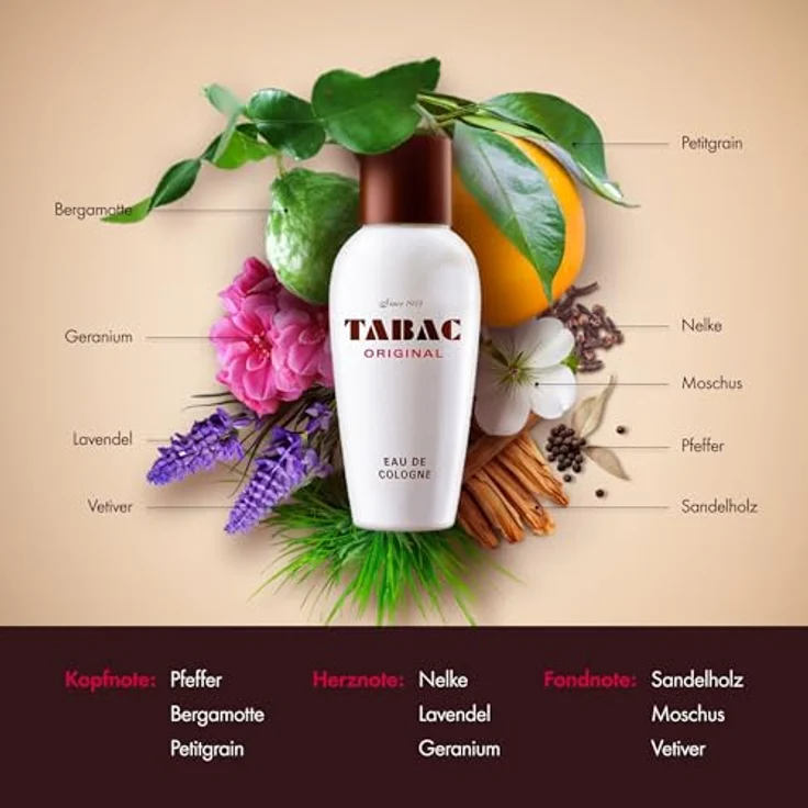 Tabac Original Eau de Cologne Splash 300 ml, klassischer Herrenduft mit herb-männlichen Akzenten und zeitloser Eleganz – Bild 5