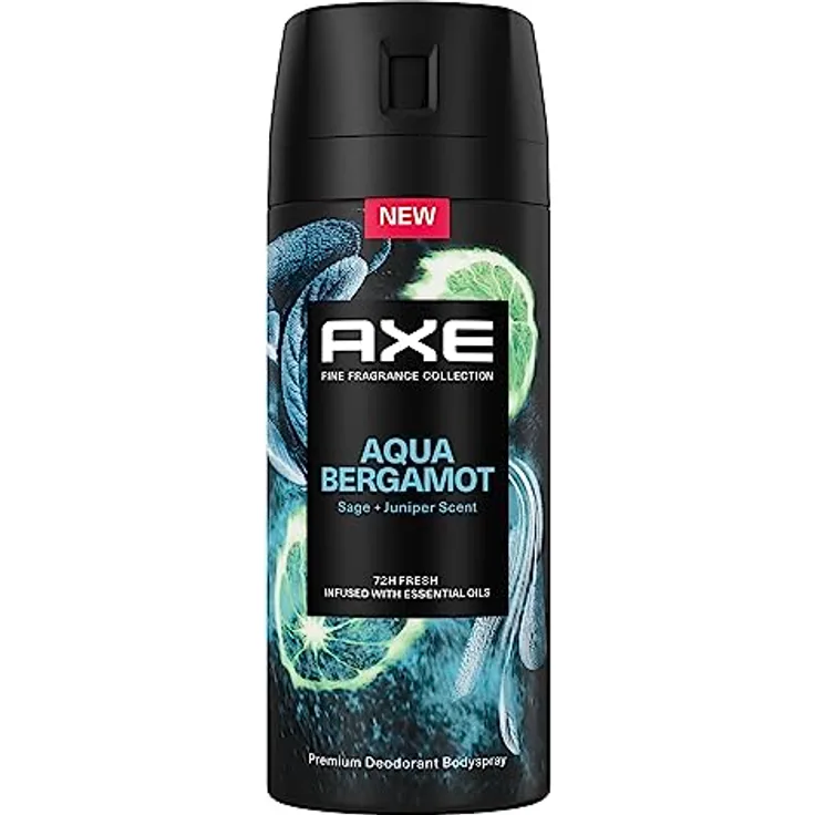 Axe Premium Bodyspray Aqua Bergamot Deo ohne Aluminiumsalze mit 72 Stunden Schutz gegen Körpergeruch 150 ml 1 Stück