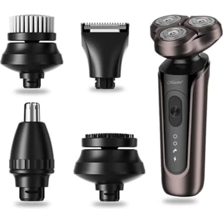MAESTRO MR-674 5-in-1 USB-Rasierset, Schwarz und Bronze, mit Lithium-Ionen-Akku und wasserfestem Design