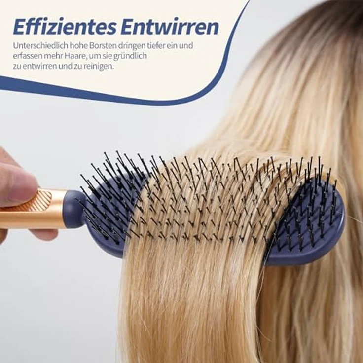 SHINLEA Entwirrende Haarbürste für nasses und trockenes Haar, Föhnen Styling-Haarbürste mit Kugelspitzen, reduziert Haarausfall und beseitigt Knoten – Bild 5