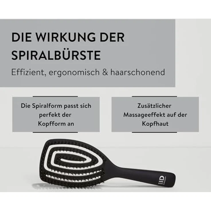 PARSA Beauty Hair ID Seidenglanz Spiralbürste, Premium Haarbürste mit Magic Glow Naturborsten & Seidenprotein, flexibler Bürstenkopf für sanfte Kopfhautmassage, reduziert Frizz & verleiht Glanz – Bild 4
