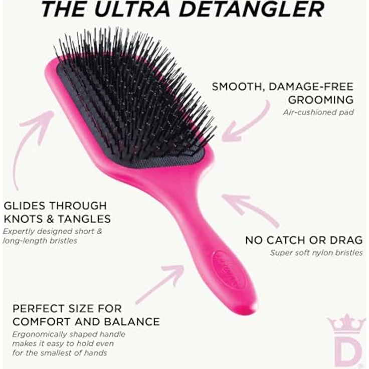 Denman Detangling Tangle Tamer Ultra Roze Bürste – Bild 8