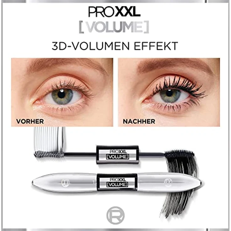 L'Oréal Paris Wimperntusche für voluminöse Wimpern, 2-Schritt Mascara für einen sofortigen Volumen-Effekt wie aus dem Salon, ProXXL Volume, Schwarz, 12 ml, 1 Stück – Bild 2