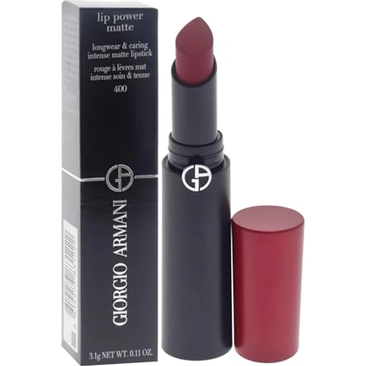 Giorgio Armani Lip Power Long-Lasting Matte Lippenstift, 400 ml, 400 ml - Jojobaöl & Olivenöl, Soft-Glide-Technologie – Bild 3