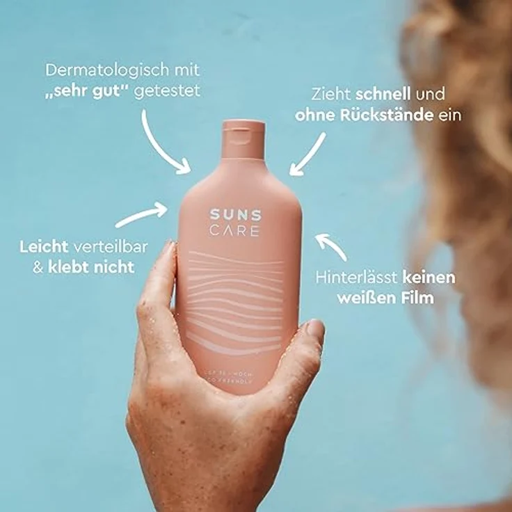 SUNS CARE | SUNS THIRTY | LSF 30 Premium Sonnencreme | nachhaltig | vegan | hoher UVA und UVB Schutz | Pflegestoffe | Gesicht und Körper | nicht fettend | ohe Mikroplastik | 180ml (Pink Beach) – Bild 5