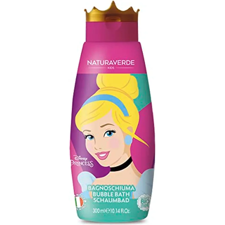 Naturaverde | Kids - Disney Princess - Duschgel für Kinder mit Aschenputtel, Körperpflege, Babypflegeprodukte, Schaumbad mit Bio-Haferextrakt, 300 ml