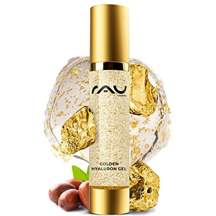 RAU Golden Hyaluron Gel 50 ml - Luxuriöse Anti-Aging Pflege mit 23kt Gold, sofortiger Falten-Effekt und maximale Feuchtigkeitspflege - RAU Cosmetics