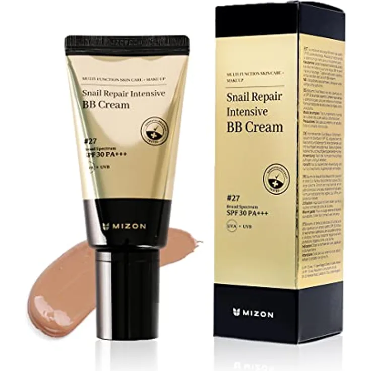 Mizon Snail Repair Intensive BB Creme SPF 30, feuchtigkeitsspendende getönte Tagescreme in Farbton #27 Honey Beige, 50 ml