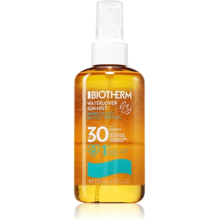 Biotherm Waterlover Sun Mist Biorecycled Edition, Sonnenschutz-Nebelspray SPF 30, wasserfest, 200 ml