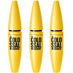Maybelline New York Mascara Volum'Express, The Colossal, 100% Black, Langlebig und flexibel, 3 x 10,7 ml