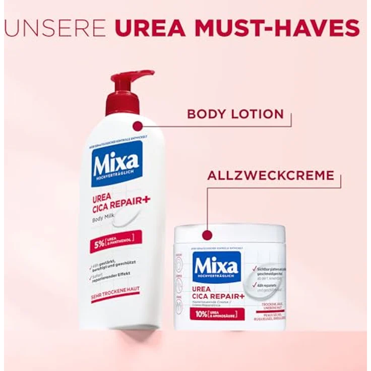 Mixa Urea Cica Repair, hauterneuernde Creme Bodylotion für raue und trockene Haut, 400 ml – Bild 8